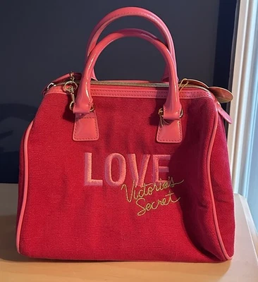 Bolso de mano y encanto vintage Victoria’s Secret terciopelo rosa puro seducción amor VS Foto 1 de 4