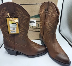 Cowboystiefel Jugend Größe 6 1/2 rauchig Bergstiefel neu mit Etikett braun NEU mit Karton - Bild 1 von 10