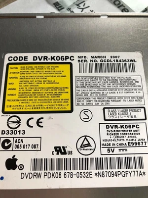 Apple iMac A1200 A1208 A1224 A1225 DVR-K06PC CD/DVD SLOT Burner 678-0555 - Image 1 of 3