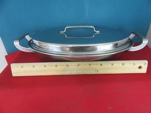 FLINT WARE by EKCO Edelstahl Oval Bräter Deckel Griffe 11 x 7,5 #258 - Bild 1 von 5