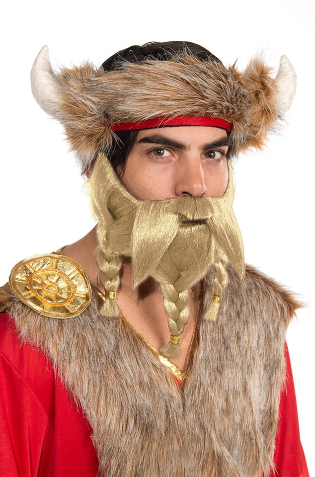 Roman Barbarian Warrior Costume Blonde Beard Moustache Kit
