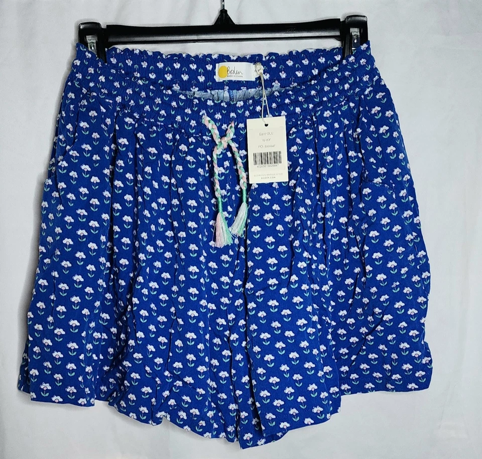 🌸 全新 Mini Boden Culottes 分体裙 短裤 编织 领带 尺寸 15-16y 全新带标签 — 第 1/4 张图片