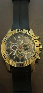Invicta Pro Diver # 20300 Mens 50mm Chrono Date Gold/black New Battery - Picture 1 of 5