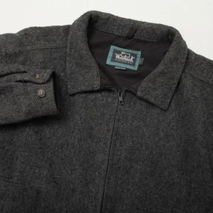 Vintage Woolrich Jacke Herren Large Grau Wolle Bomber Reißverschluss Made USA Harrington 90s - Bild 1 von 14