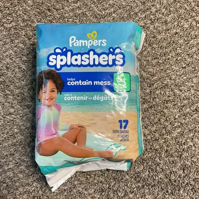 Pañales de natación Pampers - Salpicaduras - Talla 5+, 17 unidades Foto 1 de 4