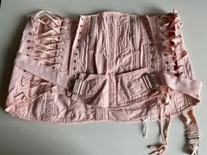 Vintage Mieder Strumpfgürtel original 40er/50er Jahre getragen rosa , Baumwolle - Bild 1 von 7
