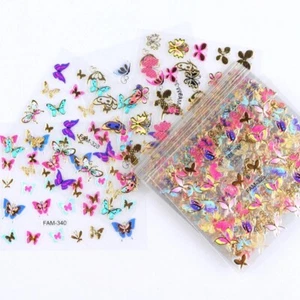 Nagelsticker 5 Blatt Posten KOSTENLOSER Versand + Kaufen Sie 2 erhalten Sie zusätzliche Aufkleber zufälliges Design - Bild 1 von 41