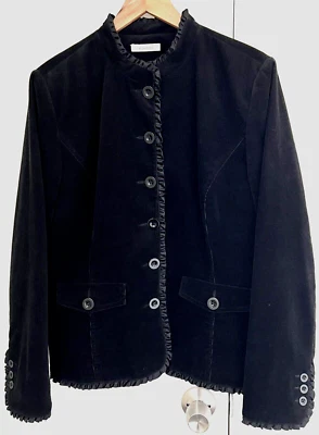 Chaqueta de pana con botones Dressbarn Pinwhale bolsillos con volantes XL Foto 1 de 4