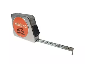 Mitutoyo 12 Foot Ft. / 3.5m Tape Measure (in/mm) w/ Snap Lock & Belt Clip, Metal - Picture 1 of 1