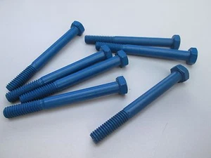 5/16-18 X 3" B7 TEFLON COATED HEX CAP SCREW LOT OF 6 - Picture 1 of 4