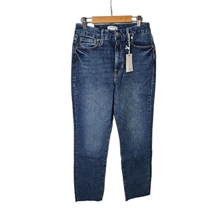 Good American Good Classic Raw Hem Medium Wash Women's 0/25 - Picture 1 of 14