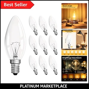 E14 Candle Bulb 230V, C35 Clear Candle Bulbs Small Screw Warm White 2700K, SE... - Picture 1 of 9
