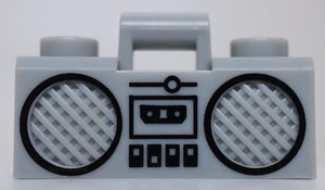 Lego Luz Gris Azulado Utensilio Radio Boom Caja Barra Manija Negro Casete Altavoces - Imagen 1 de 1