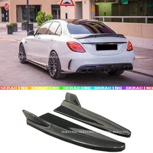 For Benz C-Class W205 2015-2021 Carbon Fiber Rear Bumper Diffuser Lip Splitters - Imagen 1 de 15