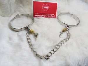 Ankle Shackles, Lockable, Hand Cuffs, Padlock, BDSM, Prison Restraints, Slave - Picture 1 of 6