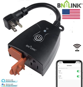 BN-LINK Outdoor Waterproof  Dual Smart WiFi Plug Sockets Works With Alexa/Google - Picture 1 of 8