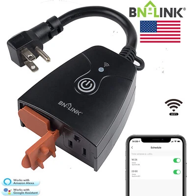 BN-LINK Outdoor Waterproof  Dual Smart WiFi Plug Sockets Works With Alexa/Google - Image 1 of 4