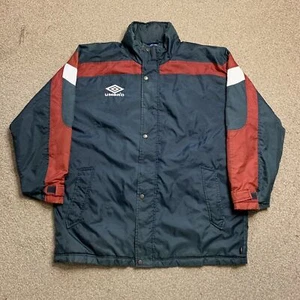 Umbro Puffer Jacket Coat Padded Hooded Vintage Poly Filled Retro 90s XL - 46 - Picture 1 of 12