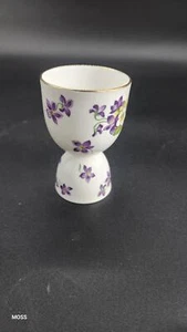 Woodland Violet Toscan Fine English Bone Double Eierbecher Goldrand - Bild 1 von 3