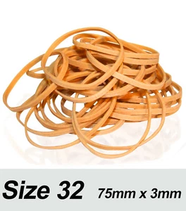 Size 32 Elastic Rubber Bands - 75mm x 3mm - Strong Durable Stretchy - 3" - Picture 1 of 3