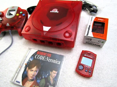 Sega Dreamcast V0 Red Controller VMU Rumble Resident Evil Clock Brushless Fan - Image 1 of 4