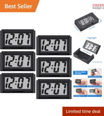 Mini Digital Clock Waterproof Battery Operated for Car Dashboard Fridge - Image 1 of 4