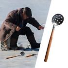 Ice Fishing Skimmer Scoop Ice Scoop with Long Wooden Handle Ice Fishing Tool