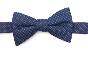$100 Alfani Mens Blue Black Casual Check Dot Bow Tie Classic Adjustable Bowtie - Picture 1 of 4