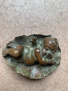 2Pcs Wonderful Chinese Bronze Hand Made *Sleeping Boy* Statues - Picture 1 of 6