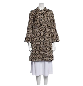 DVF Randi Wool Evening Jacket Coat Womens 6 Black Tan Diane von Furstenberg - Foto 1 di 13