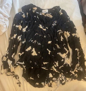 Terre Jacobs Tie-dye Top Blouse Womens Size XS/S Feel The Piece Crinkled - Picture 1 of 4