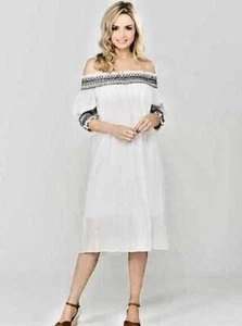 DARLING WHITE BARDOT DRESS SIZE 8 AND 12 NEW - Picture 1 of 3