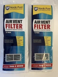 Nordic Pure Air Vent Filters 2-12 Packs 4”X12” Trim If Needed - Picture 1 of 4