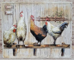Pintura en Lienzo Textura 3D Acrílico Gallo Pintura Animal Arte de Pared Decorativo - Imagen 1 de 10