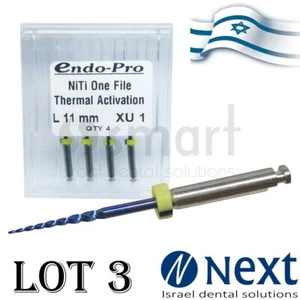 LOTx3 Dental NiTi Super One File Tapered thermal root canal reciprocation XU1 - Picture 1 of 3