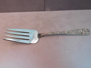 Repousse by S. Kirk sterling large serving fork - Picture 1 of 11