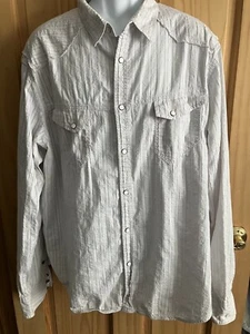 DKNY Jeans Men’s XXL Embroidered Eagle Striped Snap Button Up Shirt - Picture 1 of 8
