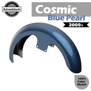 COSMIC BLUE PEARL 21" Reveal Wrapper Hugger Front Fender For 09+ Harley - Picture 1 of 9