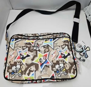 15" TOKIDOKI Messenger/Laptop Bag Case Matricola Mimetica w/Figures NEW! - Picture 1 of 3