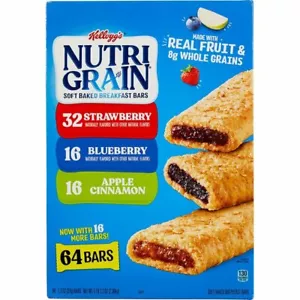 2er PACK KELLOGG'S NUTRI GRAIN SOFT BAKED FRÜHSTÜCKSRIEGEL 64 RIEGEL - Bild 1 von 4