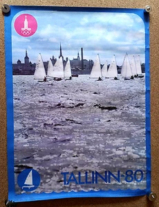 XXII Moscow-1980 Olympics Games SAILING Tallinn Class FINN Large Size Poster - Picture 1 of 3