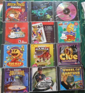 Lotto 12 PC CD-ROM Giochi Computer Austin Powers Freddi Fish Clue Wheel of Fortune - Foto 1 di 1