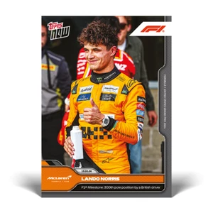 2024 Topps Now F1 59 LANDO NORRIS 300TH POLE POSITION BY BRITISH DRIVER In Hand - Picture 1 of 2