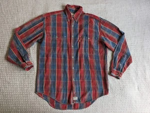 Levi's Shirt Men Medium Blue Red Workshirt Flannel Blanket Vintage 1995 - Picture 1 of 14
