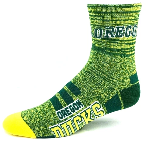 Oregon Ducks College RMC Spaz Green & Yellow Deuce Quarter Socks Cover