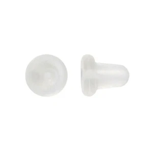 3mm Clear Soft BELL Plastic Rubber Earring Earbacks Ends Stoppers Nuts Hallazgos - Imagen 1 de 1
