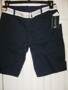Pantalones cortos polo para hombre EE. UU. azul marino con cinturón talla 30 NUEVO - Imagen 1 de 2