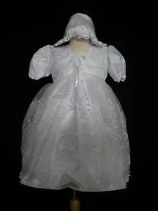 NEU SÄUGLING MÄDCHEN KLEINKIND 3-TEILIG TAUFE TAUFE FORMELLES KLEID GRÖSSE 18-30 M - Bild 1 von 11