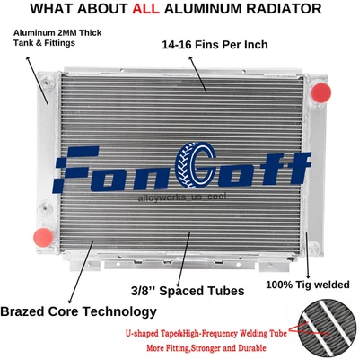 3 Rows Aluminum Radiator For 1961-1966 1962 1963 Ford Thunderbird T-Bird CC64TB Foto 1 de 4