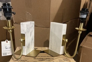 Marble Bookshelf Lamp — Hearth & Hand With Magnolia 2 LAMPS - No shades - Picture 1 of 11